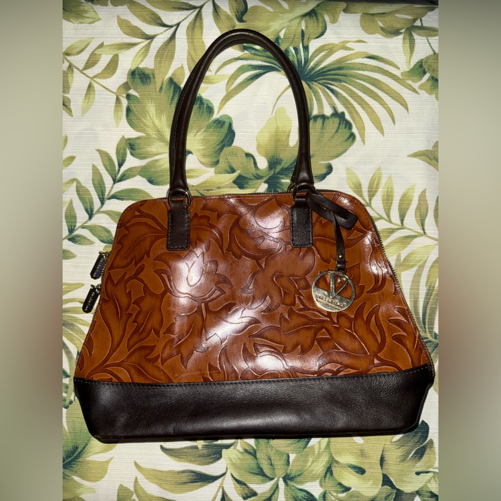 Valentina Caramel and Dark Brown Satchel
